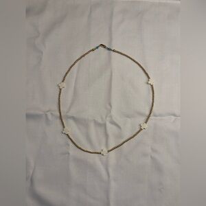 Enewton Gold and White Cross Necklace (Chocker)